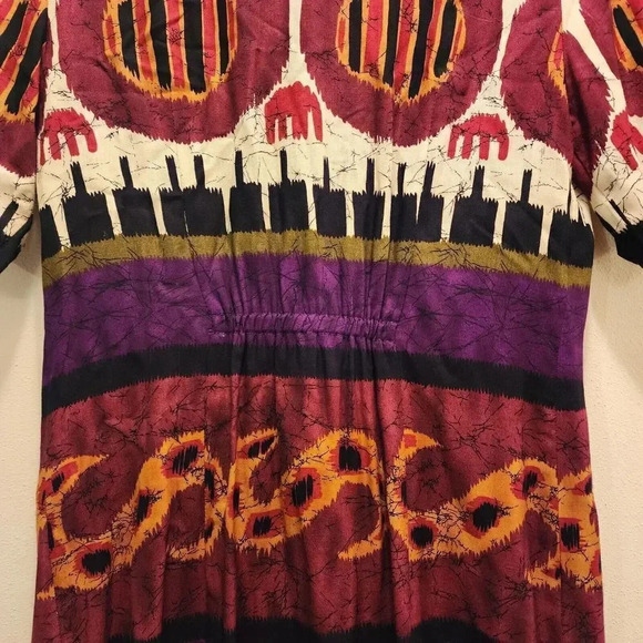 Anthony Mark Hankins Vtg Multicolor Short Sleeve Midi Grannycore Dress Sz 8M - Picture 8 of 11